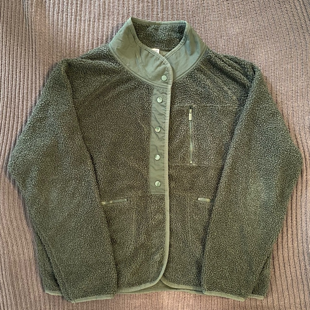 PINK Sherpa Snap Button Jacket